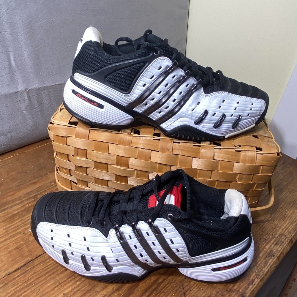 Adidas Barricade V Mens Tennis Shoes Black White Size 11 Sneakers Athletic